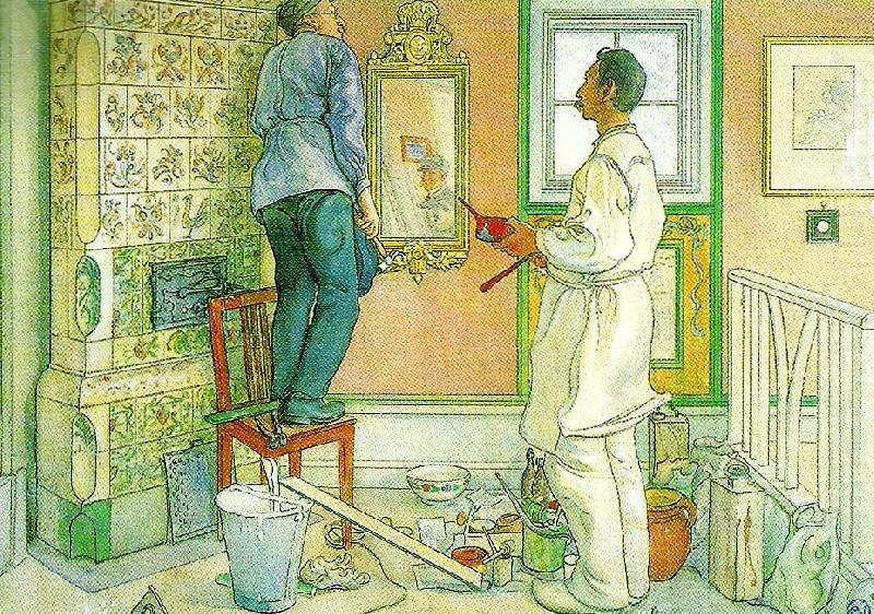 Carl Larsson mina vanner snickaren och malaren china oil painting image